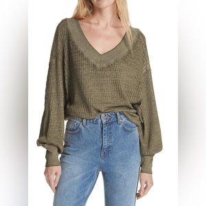 Free People | South Side Thermal Top in Moss